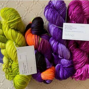 6 HAND DYED LOT 100% WOOL - GEORGOUS COLORS